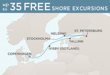 Route Map Regent Seven Seas Cruises Voyager RSSC July 11-18 2013 - 7 Days