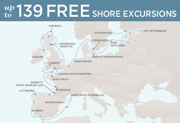 Route Map Regent Seven Seas Cruises Voyager RSSC August 21 September 26 2013 - 36 Days