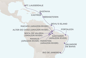 Croisire de Rve tout-inclus Map - Regent Seven Seas Croisires Mariner 2022