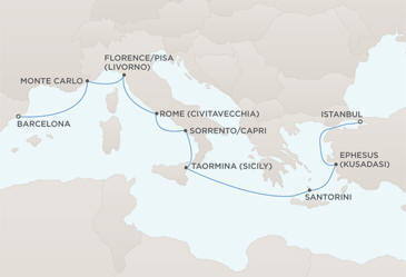 Single Balconies/Suites Map - Itinerary Balconies/Suites Regent Itineraries Mariner 2022