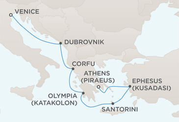 Single Balconies/Suites Map - Itinerary Balconies/Suites Regent Itineraries Mariner 2022