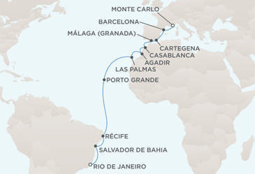 Map - Regent Seven Seas Cruises Mariner 2012
