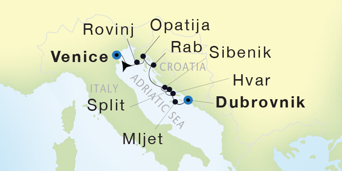 Cruises Around The World Seadream Yacht Club, Seadream 1 August 13-20 2025 Dubrovnik, Croatia to Venice, Italy