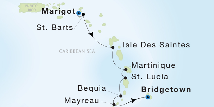 LUXURY CRUISES - Penthouse, Veranda, Balconies, Windows and Suites Seadream Yacht Club, Seadream 1 February 6-13 2022 Marigot, St. Martin to Bridgetown, Barbados