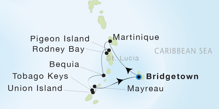 Seadream Yacht Club 1, January 3-9 2016 Bridgetown, Barbados to Marigot, St. Martin