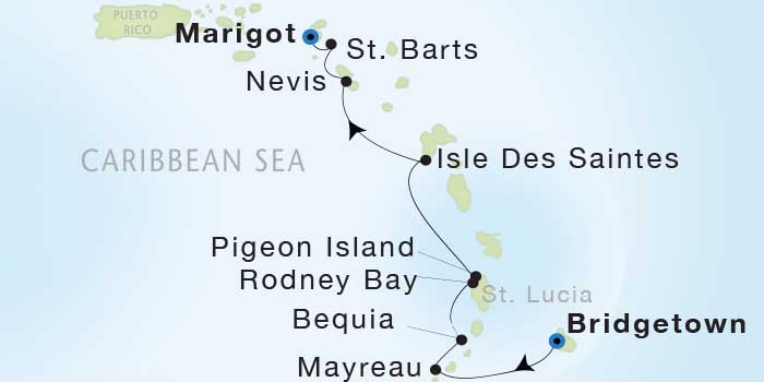 Cruises Around The World Seadream Yacht Club, Seadream 1 January 9-16 2025 Marigot, St. Martin to Marigot, St. Martin