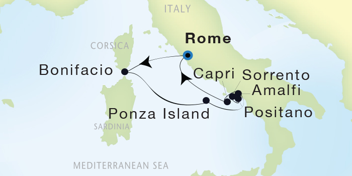 Seadream Yacht Club Cruise I July 9-16 2016 Civitavecchia (Rome), Italy to Civitavecchia (Rome), Italy