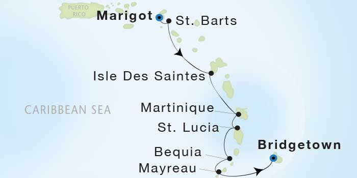 LUXURY CRUISES - Penthouse, Veranda, Balconies, Windows and Suites Seadream Yacht Club, Seadream 1 March 19-26 2022 Marigot, St. Martin to Bridgetown, Barbados