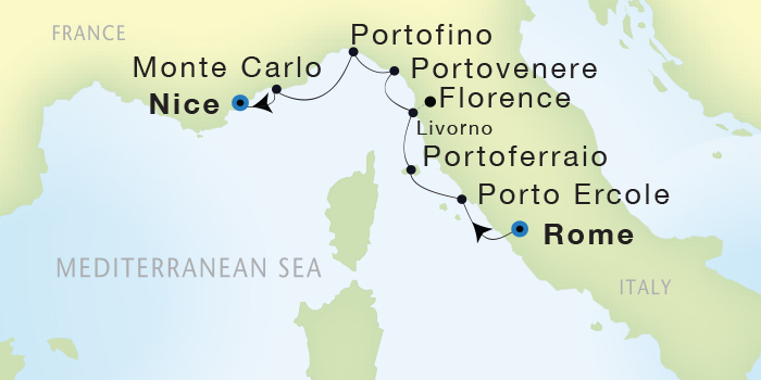 Cruises Around The World Seadream Yacht Club, Seadream 1 September 10-17 2025 Civitavecchia (Rome), Italy to Nice, France