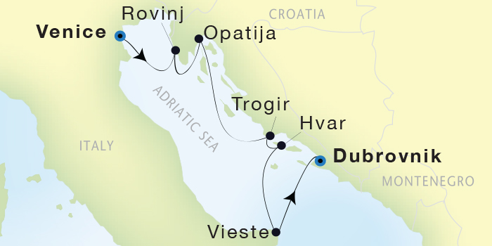 Cruises Around The World Seadream Yacht Club, Seadream 2 August 20-27 2025 Venice, Italy to Dubrovnik, Croatia