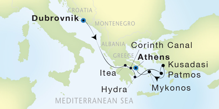Cruises Around The World Seadream Yacht Club, Seadream 2 August 27 September 3 2025 Dubrovnik, Croatia to Athens (Piraeus), Greece