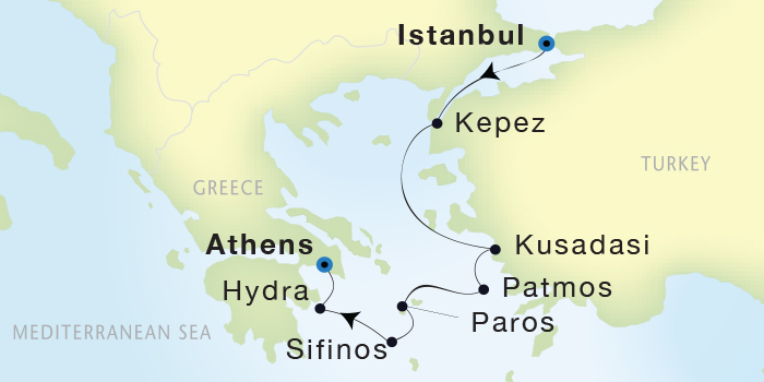 Cruises Around The World Seadream Yacht Club, Seadream 2 July 2-9 2025 Istanbul, Turkey to Athens (Piraeus), Greece