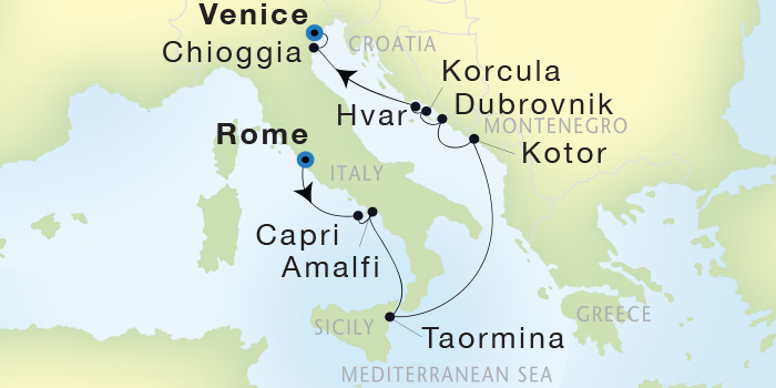 Cruises Around The World Seadream Yacht Club, Seadream 2 July 23 August 2 2025 Civitavecchia (Rome), Italy to Venice, Italy