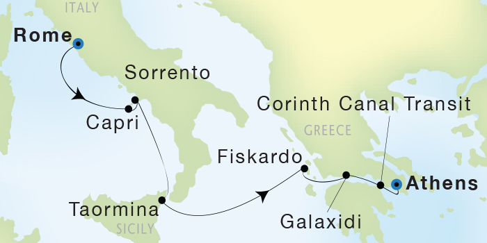 Seadream Yacht Club Cruise II June 11-18 2016 Civitavecchia (Rome), Italy to Athens (Piraeus), Greece