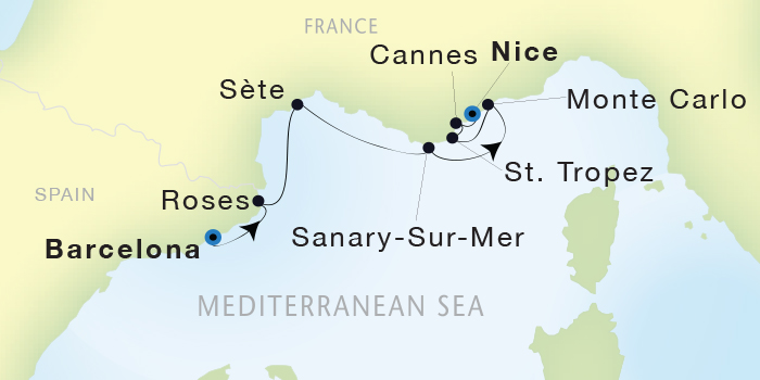 Cruises Around The World Seadream Yacht Club, Seadream 2 May 7-14 2025 Barcelona, Spain to Nice, France