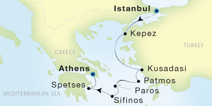 Cruises Around The World Seadream Yacht Club, Seadream 2 September 10-17 2025 Istanbul, Turkey to Athens (Piraeus), Greece