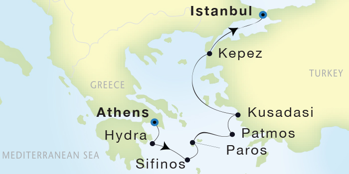 Cruises Around The World Seadream Yacht Club, Seadream 2 September 3-10 2025 Athens (Piraeus), Greece to Istanbul, Turkey