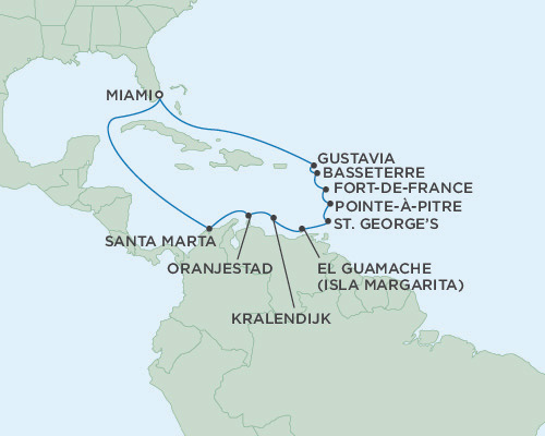 Cruises Around The World Seven Seas Mariner March 25 April 8 2025 Miami, Florida to Miami, Florida