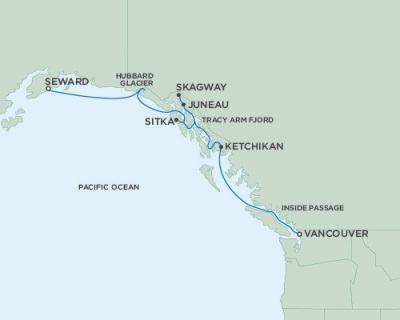 Cruises Around The World Seven Seas Mariner August 17-24 2025 Anchorage (Seward), AK to Vancouver, British Columbia, Canada