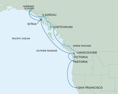 Cruises Around The World Seven Seas Mariner August 24 September 3 2025 Vancouver, British Columbia, Canada to Anchorage (Seward), AK