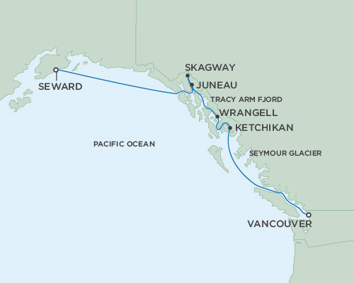 Cruises Around The World Seven Seas Mariner May 18-25 2025 Vancouver, British Columbia, Canada to Anchorage (Seward), Alaska