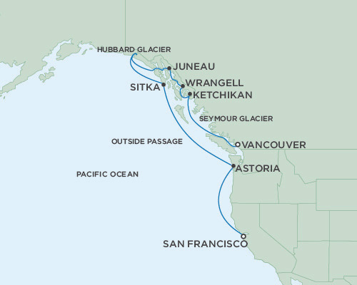 Cruises Around The World Seven Seas Mariner May 8-18 2025 San Francisco, California to Vancouver, British Columbia, Canada