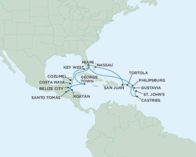 Cruises Around The World Seven Seas Mariner November 4-26 2025 Miami, FL to Miami, FL