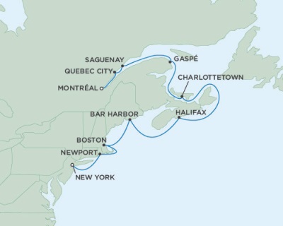 Cruises Around The World Seven Seas Mariner October 1-11 2025 Montreal, QC, Canada to New York (Manhattan), NY
