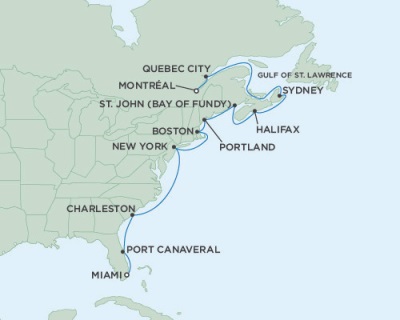 Cruises Around The World Seven Seas Mariner October 21 November 4 2025 >Montreal, QC, Canada to Miami, FL