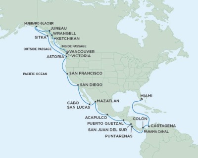 LUXURY CRUISES - Penthouse, Veranda, Balconies, Windows and Suites Seven Seas Mariner - RSSC April 25 May 24 2020 Cruises Miami, FL, United States to Vancouver, Canada