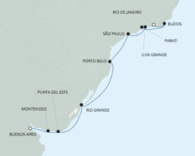 Seven Seas Mariner - RSSC February 25 March 8 2017 Cruises Buenos Aires, Argentina to Rio De Janeiro, Brazil