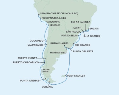 LUXURY CRUISES FOR LESS Seven Seas Mariner - RSSC February 4 March 8 2020 Cruises Callao, Peru to Rio De Janeiro, Brazil
