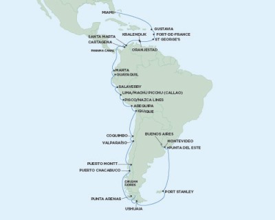 Cruises Around The World Seven Seas Mariner - RSSC January 17 February 25 2026 Cruises Miami, FL, United States to Buenos Aires, Argentina