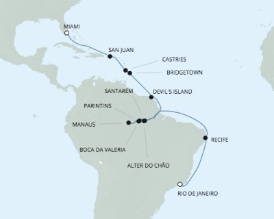 Cruises Around The World Seven Seas Mariner - RSSC March 8-29 2026 Cruises Rio De Janeiro, Brazil to Miami, FL, United States