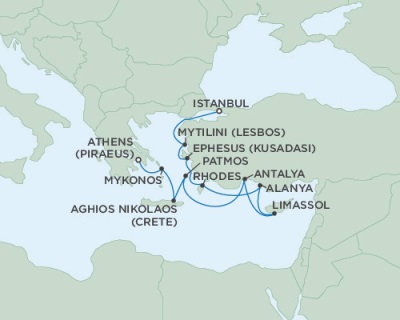 Cruises Around The World Seven Seas Navigator August 26 September 5 2025 Athens (Piraeus), Greece to Istanbul, Turkey
