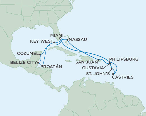 Cruises Around The World Seven Seas Navigator Febuary 29 March 17 2025 Miami, Florida to Miami, Florida