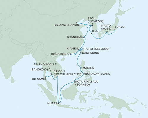 Cruises Around The World Seven Seas Navigator February 3 March 7 2025 Bangkok (Laem Chabang), Thailand To Tokyo, Japan
