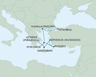 Cruises Around The World Seven Seas Navigator June 6-13 2025 Athens (Piraeus), Greece to Istanbul, Turkey