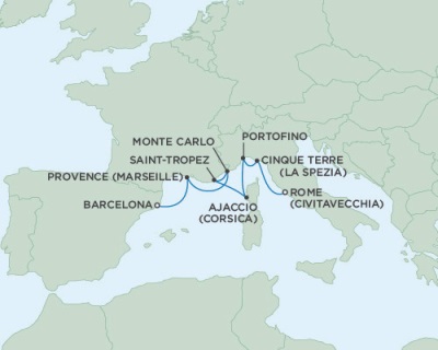 Cruises Around The World Seven Seas Navigator May 13-20 2025 Barcelona, Spain to Rome (Civitavecchia), Italy