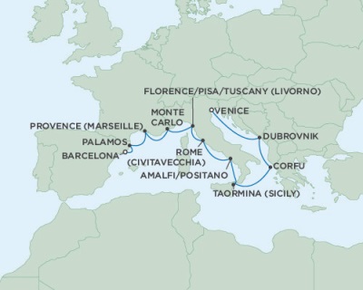 Cruises Around The World Seven Seas Navigator May 3-13 2025 Venice, Italy to Barcelona, Spain