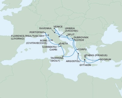 Cruises Around The World Seven Seas Navigator September 26 October 13 2025 Athens (Piraeus), Greece to Rome (Civitavecchia), Italy