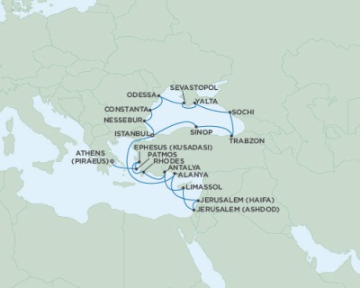 Cruises Around The World Seven Seas Navigator September 5-26 2025 Istanbul, Turkey to Athens (Piraeus), Greece