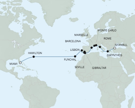 Seven Seas Navigator - RSSC April 21 May 13 2017 Cruises Istanbul, Turkey to Miami, FL United States