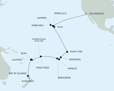 Seven Seas Navigator - RSSC January 21 February 19 2017 Cruises Los Angeles, California to Auckland, New Zealand