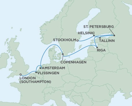 Seven Seas Voyager August 2-14 2016 Stockholm, Sweden to London (Southampton), England