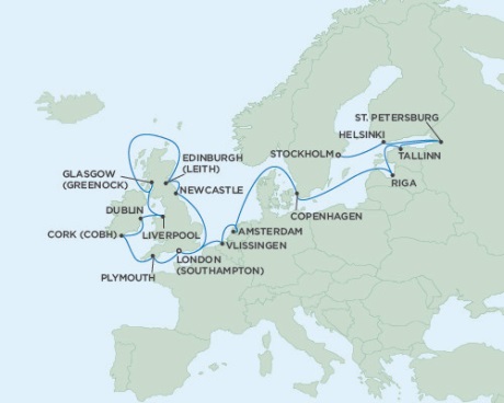 Cruises Around The World Seven Seas Voyager August 2-24 2025 Stockholm, Sweden to London (Southampton), England