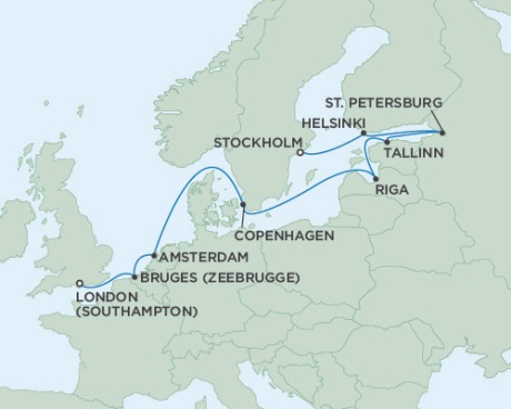 Cruises Around The World Seven Seas Voyager August 24 September 5 2025 London (Southampton), England to Stockholm, Sweden