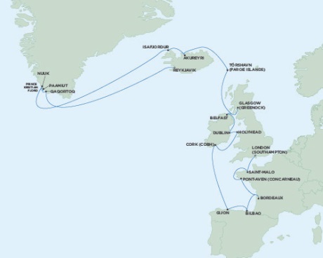 Cruises Around The World Seven Seas Voyager June 16 July 11 2025 London (Southampton), England to Reykjavik, Iceland