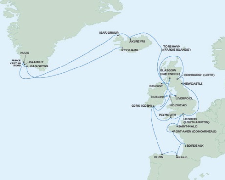 Cruises Around The World Seven Seas Voyager June 6 July 11 2025 London (Southampton), England to Reykjavik, Iceland