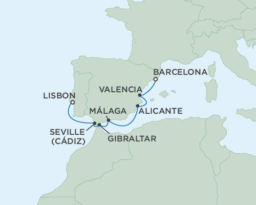 Cruises Around The World Seven Seas Voyager May 23-30 2025 Barcelona, Spain to Lisbon, Portugal